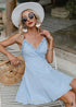 Vestido mini azul de verano con escote en V